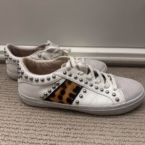 ZARA Trafaluc White Studded Sneakers with  – Size EU 38 (Fits US 7.5–8)